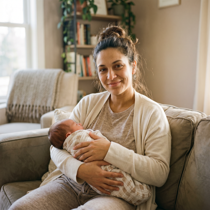 Postpartum mom healing moment